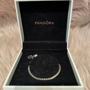 Authentic Pandora sparkling slider tennis bracelet (adjustable)